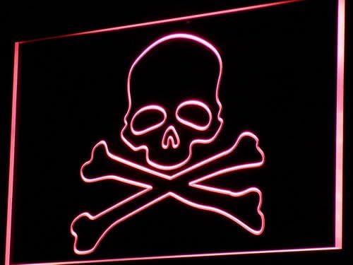 ADVPRO i766-r Death's Head Skull Bone Display Neon Light Sign