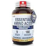 Herba Essential Amino Acids Supplement – 180 Capsules | All 9 EAA Supplement in Free Form - including Complete BCAA | Vegan Friendly | Made in Canada