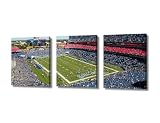 3 Piece Nissan Stadium Sports Canvas Wall Art - American Football Titans Sports Stadium - Stretched Canvas Prints Giclee Framed Gallery Wrap Modern Home Decor | Ready to Hang, 36" Wx16 H