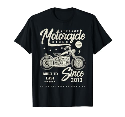 Cumpleaños de motos de motociclistas vintage nacido en 2013 Camiseta