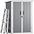 DWVO 60 Cuft Outdoor Tall Storage Shed with 2 Shelves, Weatherproof Vertical Tool Shed with Floor & Lockable Doors, Sturdy Double-Wall Plastic Cabinet for Garbage Cans and Garden Equipment (Gray)
