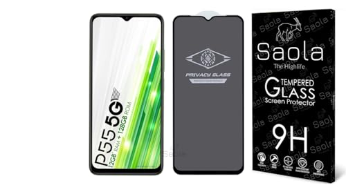 Image of Saola Ultra Privacy Tempered Glass For itel Power 55 5G (PACK OF 1) with Free Installation Kit. Full screen Coverage. Free Replacement If Received Damaged - 6.6 inch