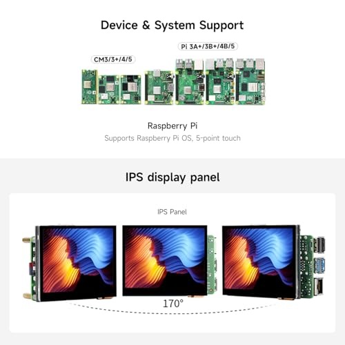 Image of KLAYERS 3.5 Inch DSI Capacitive Touch Screen,640x480 IPS with 5-Point Touch,Compatible with Raspberry PI 5 /4B /Zero and All Series Boards