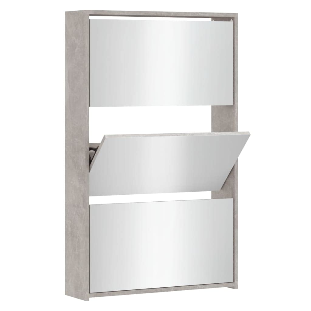 Armoire à Chaussures 3-en-1 VidaXL - Miroir Et Porte-Manteau - Bois Chêne/Blanc