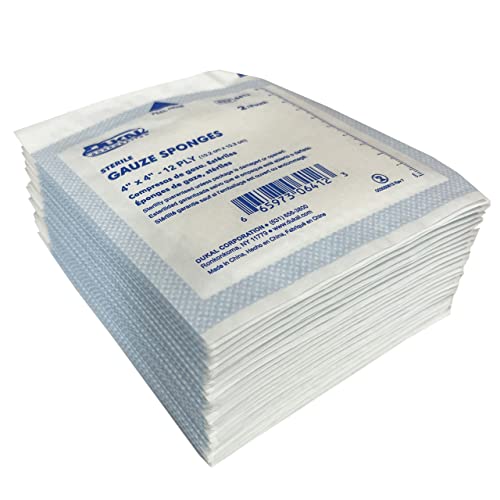 4" X 4" Gauze Sponges, Sterile - 1 Box (25Pkgs Of 2) #TOP6