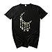 Yowablo T-Shirt à Manches Casual Moon Loose Print Haut Short Chemisier pour Femmes Hauts Tuniques Femmes pour Leggings Printemps