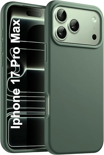 Image of Silicone Case for iPhone 17 Pro Max 6.9-Inch, Silky-Soft Touch Full-Body Protective Phone Case, Shockproof Back Cover for iPhone 17 Pro Max (Light Green)