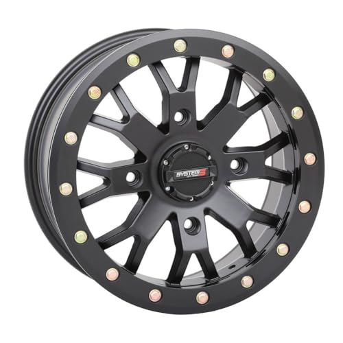 System 3 SB-4 Beadlock 14x7 ATV/UTV Wheel - Matte Black (4/156) 4+3 [14S3-3157]