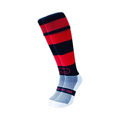 WackySox Red and Black Hoop Knee Length Sport Socks Cover