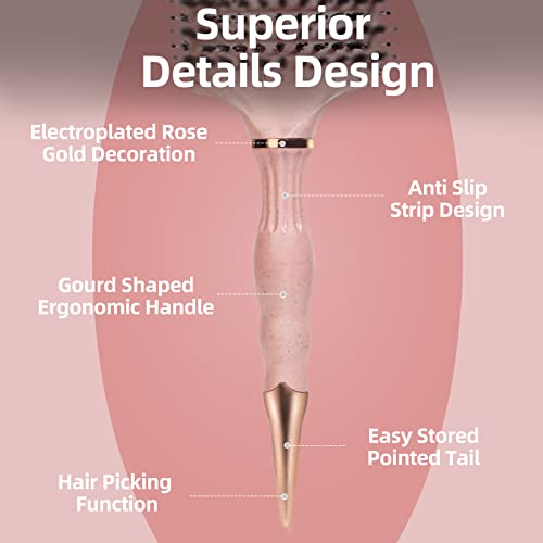 Lobinh Hair Brush, Boar Bristle Hair Brushes, Detangling Hairbrush For Thick Curly Thin Long Short Wet Dry Hair Adds Shine & Health And Makes Hair Smooth, Curved Vented Hair Brush For Women Men Kids #TOP5