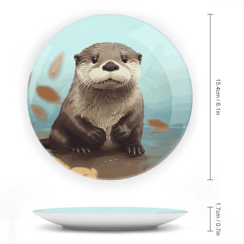 Plato Decorativo Cute Otter de Porcelana de 6 pulgadas miniatura 2