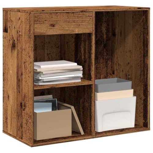 Armario cosmético de madera envejecida de 80x40x75 cm con cajón amplio