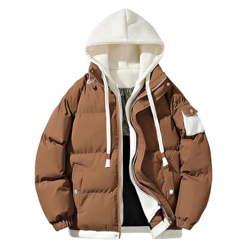 Winter Coats for Teen Boys Casual Stylish Hood Zip up Long Sleeve Padded Jacket Lightweight Warm Mens Sweatshirt Coat
