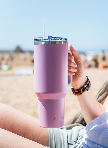 SoleCup. 40oz Travel Mug with Handle, Lid and Two Straws, Drinks Stay Hot for 8 Hours, Cold for 24 Hours - Image 4