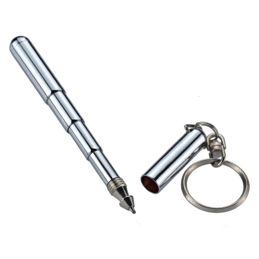 1 piece Retractable mini pen made of stainless steel Retractable pocket pen keychain Dad gadgets birthday Christmas — view 8