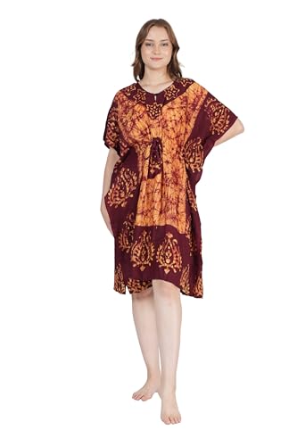 Image of Onekbhalo Women's Cotton Floral Kaftan Nighty Maxi Gown (OK Free Size)