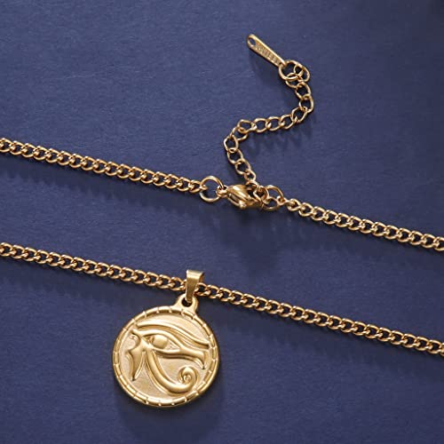 Jude Jewelers Stainless Steel Ancient Egyptian Eye of Horus Symbol of Protection Pendant Necklace4