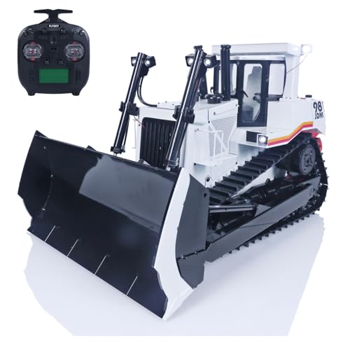 TOUCAN RC HOBBY 1/14 Metal Hydraulic Rc Bulldozer Dxr2 I6S Radio Sound Pump Esc Motor Jdm-98 (White)