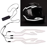 4PCS Motorcycle Helmet Light, Night Riding Signal Helmet EL Light Sticker, 3 Mode Led Helmet Light...