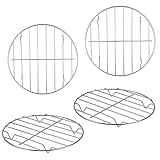 Supkiir 4 Pack Round Cooking Cooling Racks, 304 Stainless Steel Round Rack for Steaming Baking and...