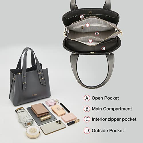 Image of LAORENTOU Women Crossbody Handbags Genuine Leather Satchel Handbags for Women Top-handle Shoulder Tote Purses