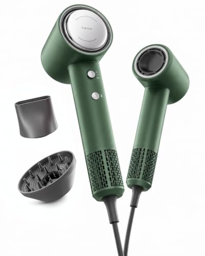 Tideway Hair Dryer Professional High-Speed Ionic Blow Dryer 110 000 RPM Compact Hair Dryer with Magnetic Diffuser Fast Drying with Brushless Motor Low Noise Smart Temperature Control-H11