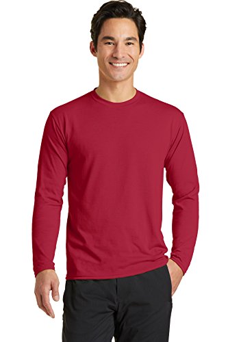 Port & Company Long Sleeve Performance Blend Tee Red 4XL