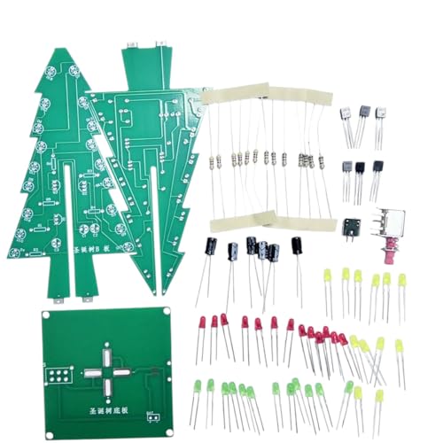 1PCS Three-Dimensional 3D Christmas Tree LED DIY Kit Red/Green/Yellow LED Flash Circuit Kit Electronic Fun Suite New for Arrival 2025 High for Quality