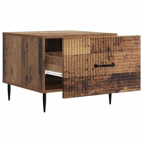 Table basse bois ancien pour optimiser le rangement des petits salons