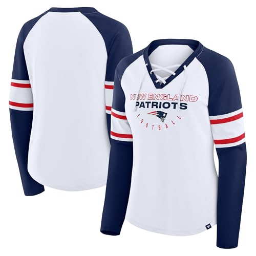 Fanatics Women's NFL Redzone Blitz Package Raglan Lace-Up V-Neck Long Sleeve T-Shirt