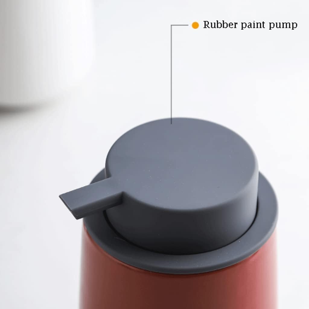Classic Ceramic Lotion Dispenser - 380ml/13oz, Wide Mouth, Refillable Soap Pump for Kitchen & Bathroom
