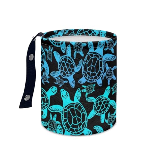 Image of Sea Turtle Car Garbage Can Mini Car Trash Bin Hanging Headrest with Adjustable Buttons Multipurpose Cars Organizer