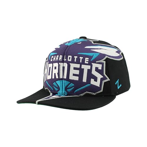 Charlotte Hornets NBA Officially Licensed Adjustable Snapback Hat Flat Bill Z11 Retro Over The Top
