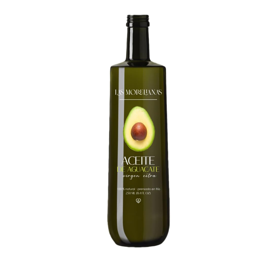 Las Morelianas Aceite de Aguacate Virgen Extra 100% Natural, Producido en México, Botella de Cristal 250ml
