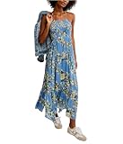 Free People Damen-Maxikleid mit Wärmewellen-Aufdruck, Allue Blue Combo, Mittel