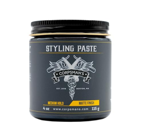 Corpsman's STYLING PASTE | Medium Hold | Matte Finish | 4 ounce glass jar