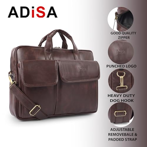 Image of ADISA Laptop Messenger Office Bag Briefcase for Work for Men (LB6055)