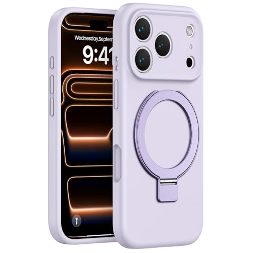 Coque iPhone 17 Pro silicone violet protège objectif photo et anti-chute avec bague