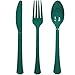 Tiger Chef Red Green White Christmas Flatware Party Supplies, Heavyweight Colored Plastic Silverware Includes 24 Forks, 24 Teaspoons, and 24 Knives (Christmas, 72)