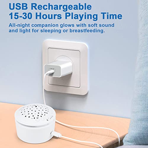 Housoly Baby Sleep Soother, White Noise Rechargeable Baby Projector Night Light, Portable Sound Machine with 18 Soothing Sounds, Plush Toy Gifts Bear for Infants with Cry Sensor - Image 6