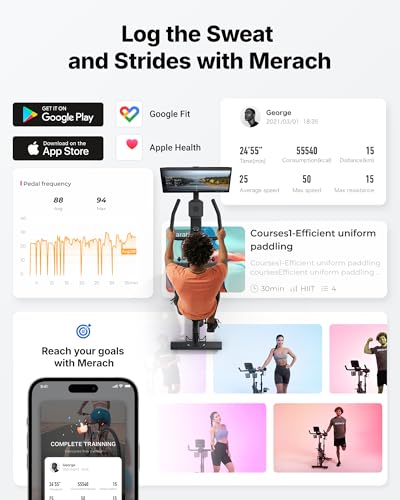 Image of Merach Magnetic Exercise Bike for Home Gym, Low Noise Stationary Bike with Soft Seat Cushion, Indoor Workout Bike with 350 lbs Weight Capacity, Spinning Bike with Self-Developed App, Tablet Mount