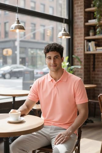 Image of Premium Cotton Pique Polo T-Shirt for Men | Half Seelves Regular Fit | Polo Neck - Ultra-Soft Breathable Fabric | Moisture Wicking