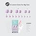 BTArtbox Press On Toenails - First Step, Easy-to-Apply Pastel Light Purple Short Square Toe Nail Press Ons with Glue and Adhesive Tabs in 15 Sizes - 30 Toenails All-in-One Kit