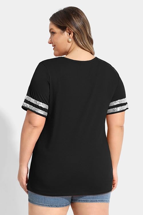 RITERA Plus Size Tops for Women Short Sleeve T Shirt Casual Summer V Neck Tunics Tees XL-6XL - Image 5