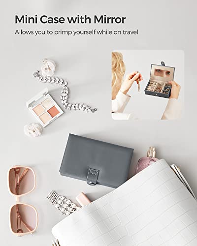 Songmics Jewelry Box 3 Layers, Jewelry Organizer With 2 Drawers, Jewelry Case With Portable Travel Case, With Handle, Lockable, Jewelry Storage, Gift For Loved Ones, Gray Ujbc121G01 #TOP4