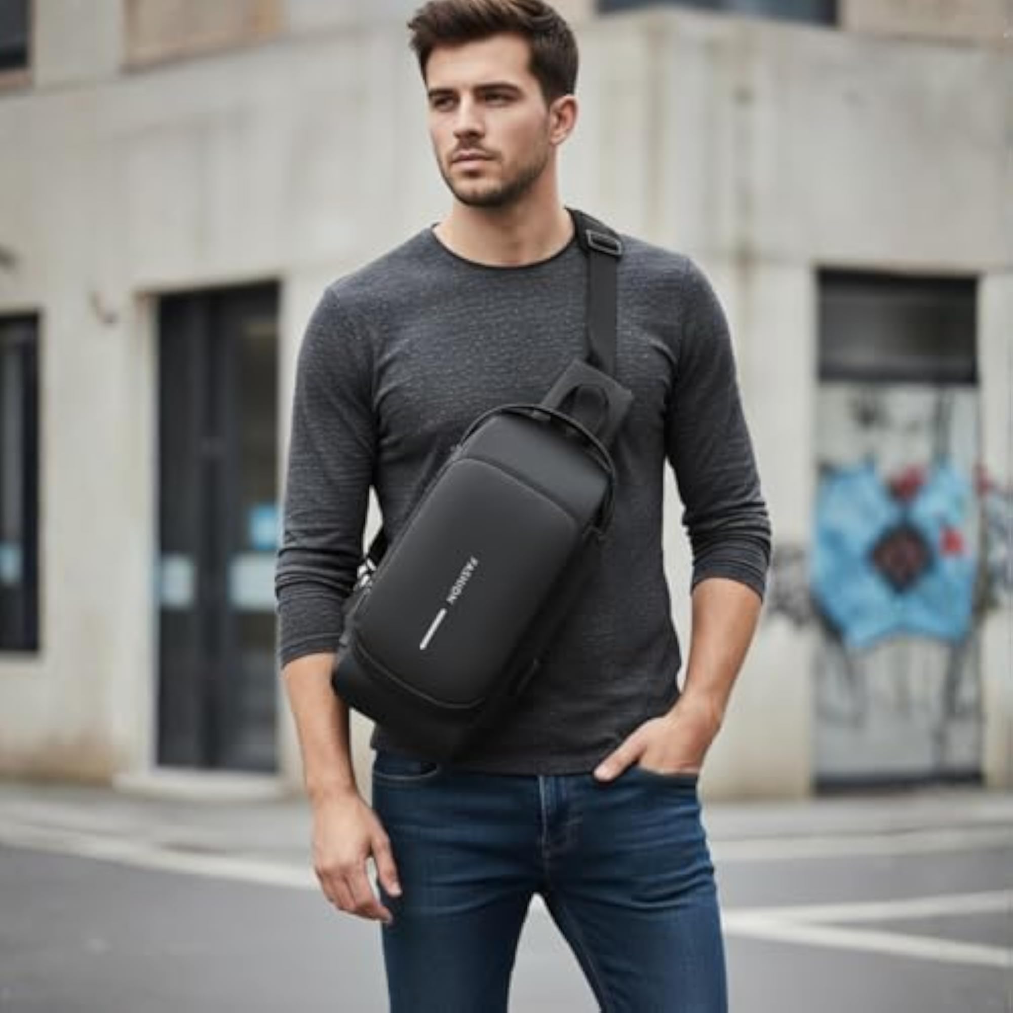 Anti-Theft USB Sling Bag, Waterproof Design