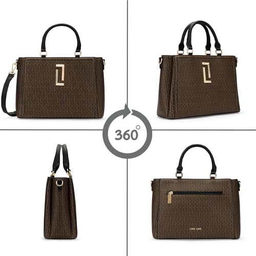 Image of Lavie Luxe Women's Daphne 3 Compartment Satchel Bag | Satchel Handbag for Work | Ladies purse | Stylish Shoulder Bag | Gift for Women