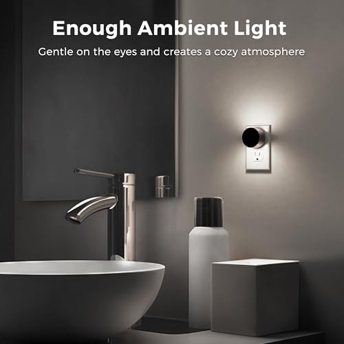 Image of L LOHAS LED Night Lights Plug into Wall,[2-Pack] Plug in Night Light | Light Sensor,Brightness Adjustable,5000K Daylight White,Nightlight for Hallway Bedroom Bathroom