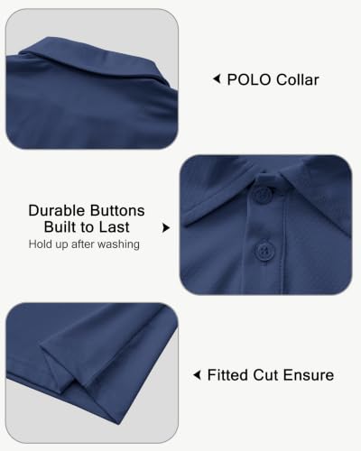 Image of MIVEI Kids' Performance School Uniform Polo Shirt Breathable UPF50+ | Youth Boys Girls Short Sleeve Golf Collared Shirts Grid Dry Fit Wrinkle Free Stretch Lightweight Cool Athletic Button Dress