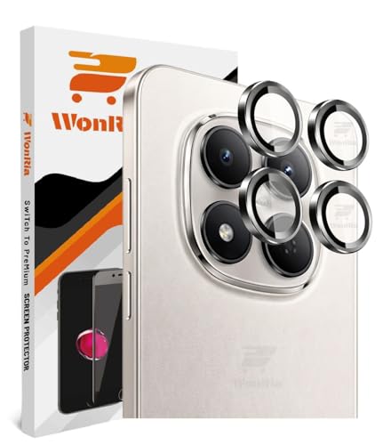 Image of WonRia Pack 4 - Camera Lens Protector Ring for Mi Redmi Note 15 Pro | Redmi Note 15 Pro Plus 5G Camera Aluminum Alloy Rings, Ultra-HD Metal Frame- Black